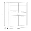 Portland Display Cabinet with 4 Doors and 1 Drawer