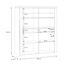 Portland Display Cabinet with 4 Doors and 1 Drawer