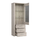 Portland Left/Right Display Cabinet with 1 Door and 3 Drawers