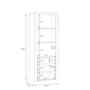 Portland Left/Right Display Cabinet with 1 Door and 3 Drawers