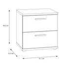 Skive 51cm 2 Drawer Bedside Table (SKVK011)