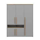 158 cm wardrobe with open shelving section