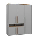 158 cm wardrobe with open shelving section
