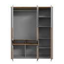 158 cm wardrobe with open shelving section