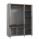 158 cm wardrobe with open shelving section