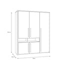 158 cm wardrobe with open shelving section