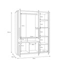 158 cm wardrobe with open shelving section