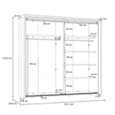 Trondheim Sliding Wardrobe With Mirror and LED