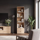 Verniq 55 cm Bookcase with 2 Drawers
