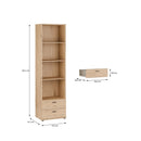 Verniq 55 cm Bookcase with 2 Drawers