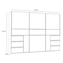 Winn II Sliding Mirrored Door Wardrobe with Drawers 270cm