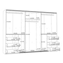Winn II Sliding Mirrored Door Wardrobe with Drawers 270cm