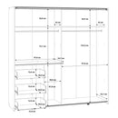 Winn II Sliding Door Wardrobe with Drawers 200cm