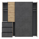 Winn II Sliding Door Wardrobe with Drawers 200cm