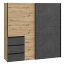 Winn II Sliding Door Wardrobe with Drawers 200cm