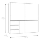 Winn II Sliding Door Wardrobe with Drawers 200cm