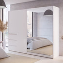 Winn II Sliding Mirrored Door Wardrobe with Drawers 250cm
