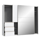 Winn II Sliding Mirrored Door Wardrobe with Drawers 250cm