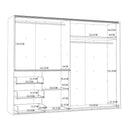 Winn II Sliding Mirrored Door Wardrobe with Drawers 250cm