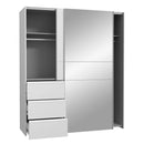 Winn II Sliding Mirrored Door Wardrobe with Drawers 170cm
