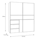 Winn II Sliding Mirrored Door Wardrobe with Drawers 170cm