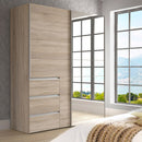 Winn II Sliding Mirrored Door Wardrobe with Drawers 170cm