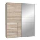 Winn II Sliding Mirrored Door Wardrobe with Drawers 170cm