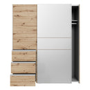Winn II Sliding Mirrored Door Wardrobe with Drawers 170cm