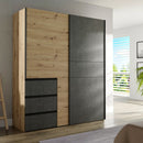 Winn II Sliding Door Wardrobe with Drawers 170cm
