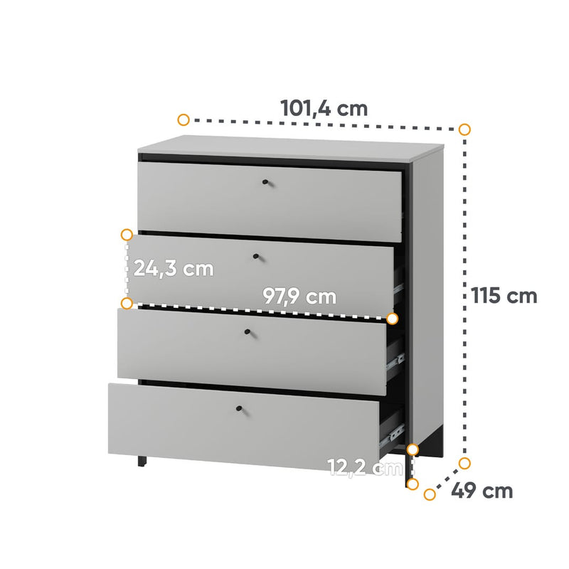 Gris Chest Of Drawers 101cm