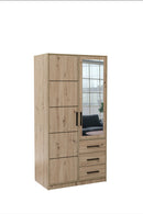 Kos D2 Mirrored Hinged Door Wardrobe 100cm (KOS-D2)
