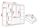 Kos D4 Mirrored Hinged Door Wardrobe 196cm (KOS-D4)