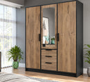 Lati D3 Mirrored Hinged Door Wardrobe 149cm (LATI-D3)