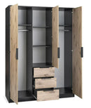 Lati D3 Mirrored Hinged Door Wardrobe 149cm (LATI-D3)