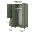 Scandi Hinged Door Wardrobe 144cm