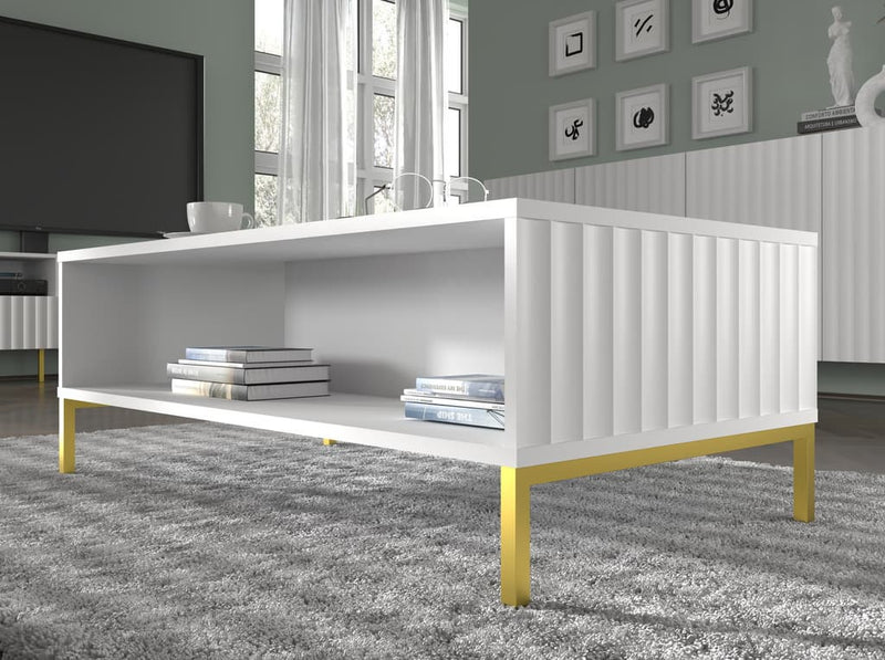 Wave Coffee Table 90cm [White] - Lifestyle Image 2