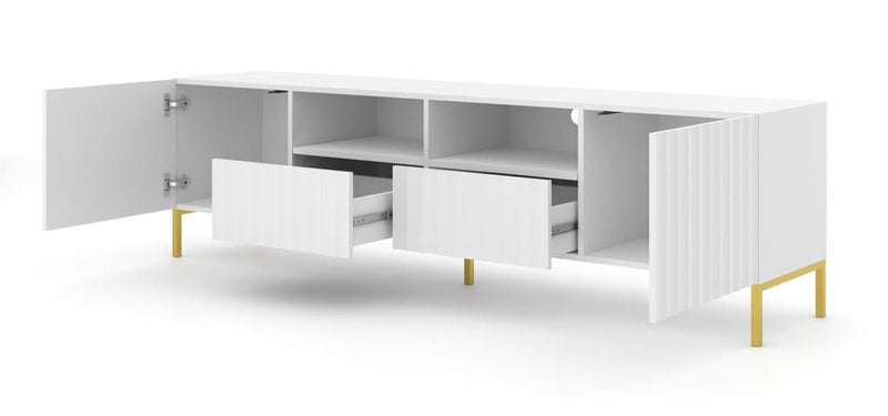 Wave TV Cabinet 200cm [White] - Interior Layout