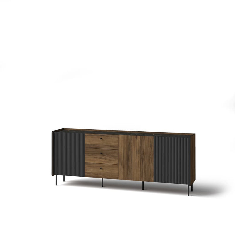 Kings Brand Hiland Bar Cabinet Wine Storage con Supporti in Vetro e cassetti, Nero Kings Brand Hiland Bar Cabinet Wine Storage con Supporti in Vetro e cassetti, Nero