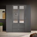 Vesala 4 Hinged Door Wardrobe with Mirror