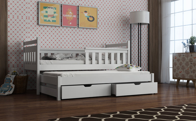 Wooden Bed Dominik with Trundle and Storage