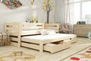 Wooden Double Bed Kubus with Trundle and Storage