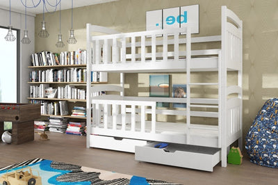 Wooden Bunk Bed Sebus with Storage