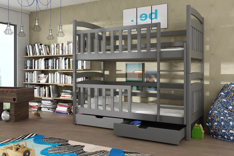 Wooden Bunk Bed Sebus with Storage