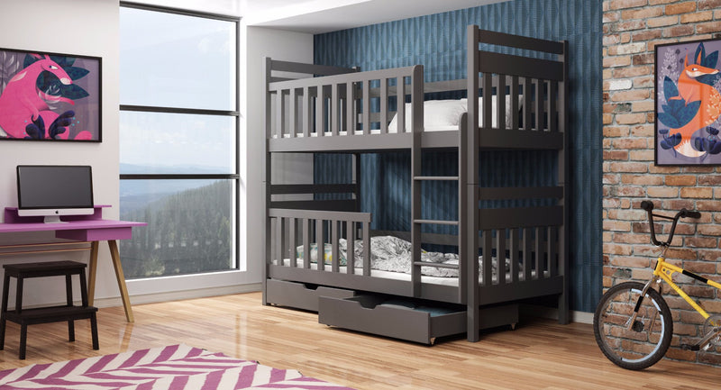 Wooden Bunk Bed Monika with Storage