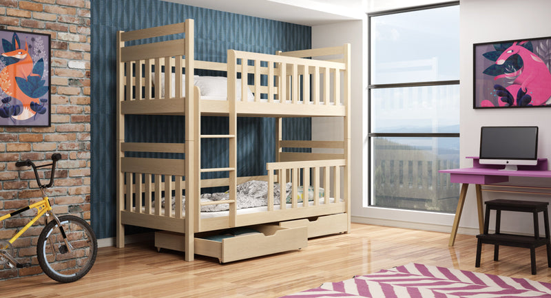 Wooden Bunk Bed Monika with Storage