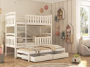 Wooden Bunk Bed Viki with Trundle and Storage