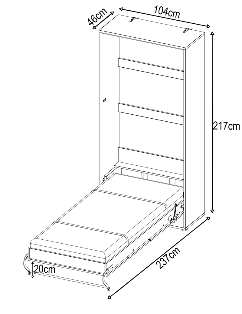 CP-03 Vertical Wall Bed Concept 90cm