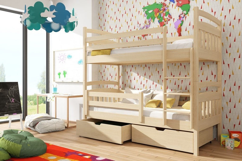 Wooden Bunk Bed Gabi with Storage