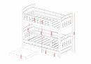 Wooden Bunk Bed Blanka with Trundle and Storage