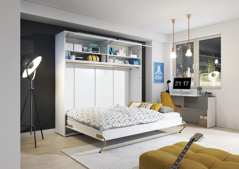 Single bed sales with wall storage
